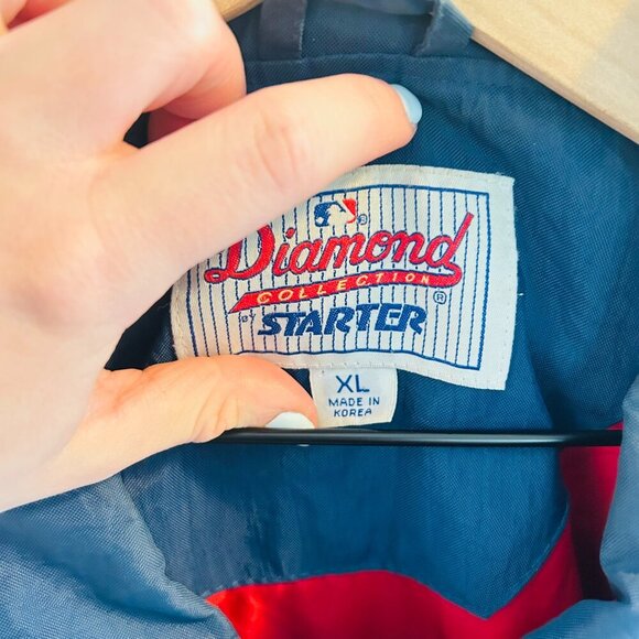 Cleveland Indians Starter Jacket Mens Size XL Diamond Collection Vintage Blue - Picture 5 of 12